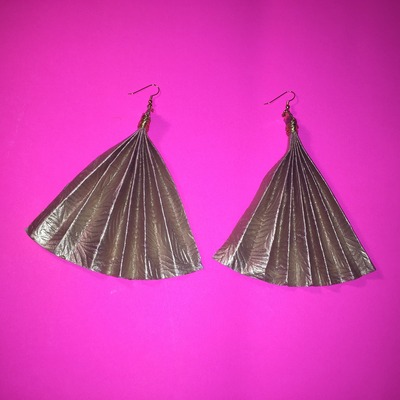 Paper fan earrings