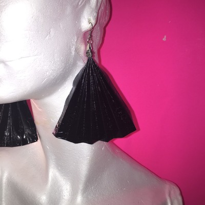 Paper fan earrings