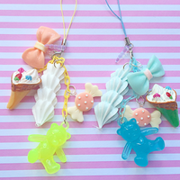 Kawaii Bear Phone Charm - Thumbnail 1