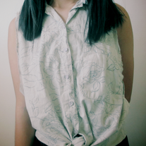 Antique Floral Front Tie Tank