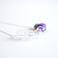 Glass Purple Wood Necklace NL0976 - Thumbnail 2