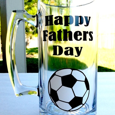 Fathers day soccer fan beer mug
