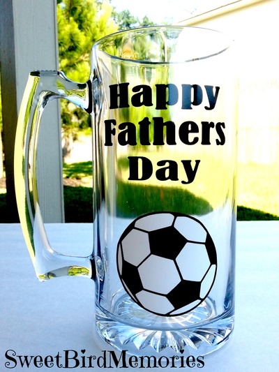 Fathers day soccer fan beer mug