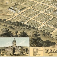 Frankfort, Kentucky in 1871 - Bird's Eye View Map, Aerial, Panorama, Vintage, Antique, Reproduction, Giclée, Fine Art, Wall Art, History - Thumbnail 2
