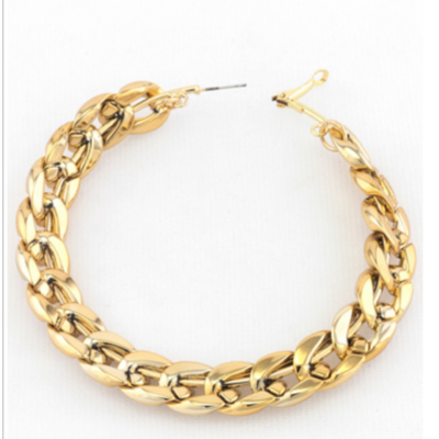3.5" acrylic chain hoop earrings