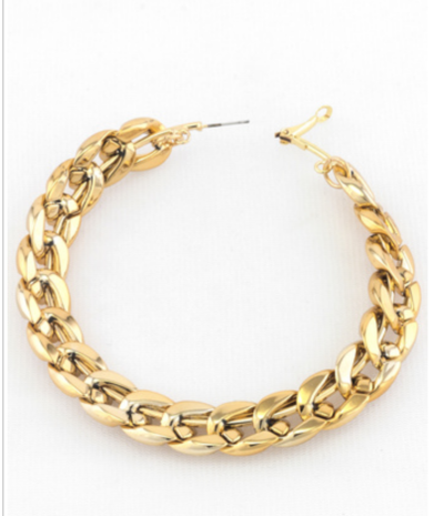 3.5" Acrylic Chain Hoop Earrings