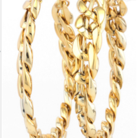 3.5" Acrylic Chain Hoop Earrings - Thumbnail 1