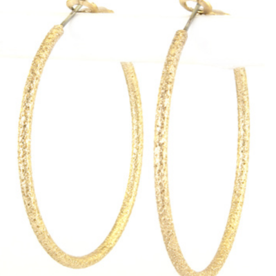 1 3/4" hammered hoop earrings