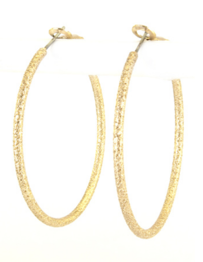 1 3/4" Hammered Hoop Earrings