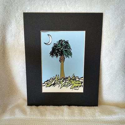 Palmetto tree & crescent moon