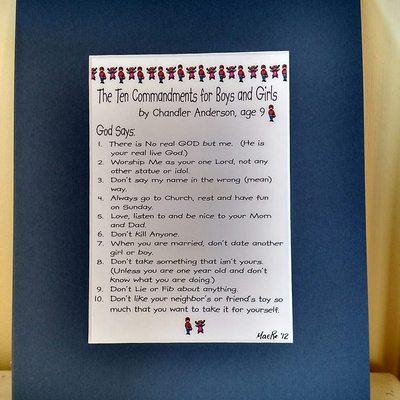 10 commandments for boys & girls