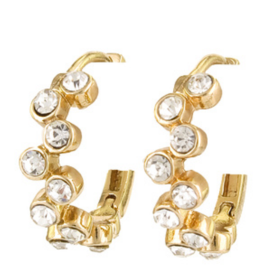 Pave circle huggie earrings