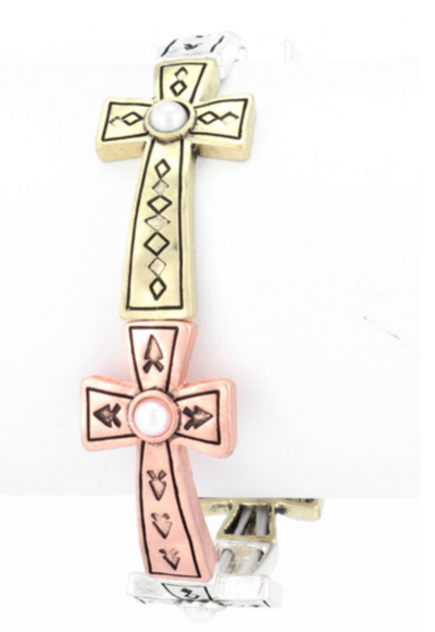 Metal Cross Stretch Bracelet