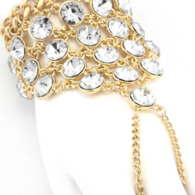 Acrylic jewel studded slave bracelet