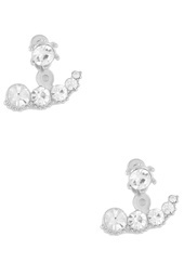 Glass Stone Ear Jacket Earrings