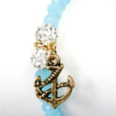  crystal ball anchor stretchable bracelet