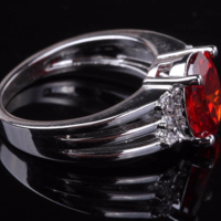 Charm Silver Plated Crystal Engagement Statement Ring - Thumbnail 1