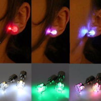  Pair Fashion Cool Shiny Glowing Led Earrings Studs Light Party - Thumbnail 2