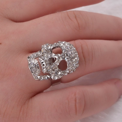 Gothic punk crystal ring