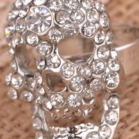 Gothic Punk Crystal Ring - Thumbnail 1