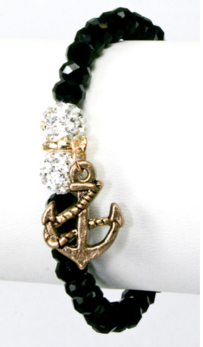 Crystal Ball Anchor Stretchable Bracelet