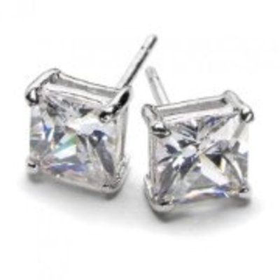 Lil wayne cubic zirconia stud onyx cz square earrings 