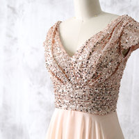 short bridesmaid dress, sparkle bridesmaid dress, glittery bridesmaid dress, short sleeve bridesmaid dress, bridesmaid dress for girls, E800 - Thumbnail 2