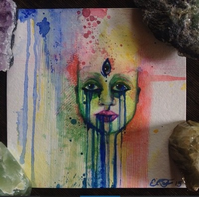 Mini watercolour portrait oo2