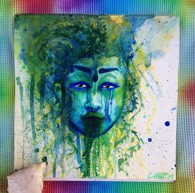 Mini watercolour portrait oo3