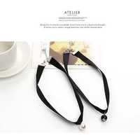 Pearl ribbon necklace (choker) - Thumbnail 1