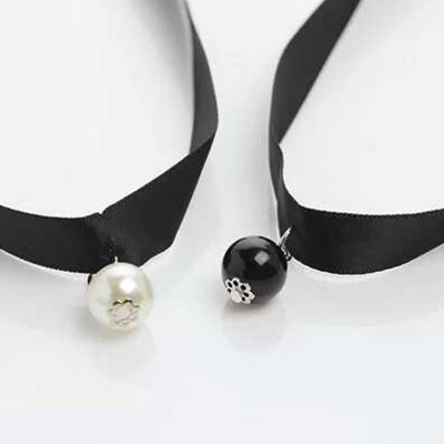 Pearl ribbon necklace (choker)