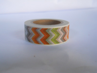 Orange Green and Brown Chevron Washi 