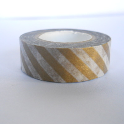 Gold diagonal stripe washi 