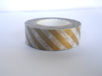 Gold Diagonal Stripe Washi 