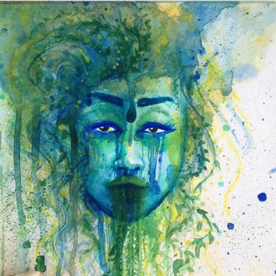 Mini watercolour portrait oo3