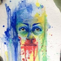 Mini watercolour portrait oo1 - Thumbnail 1