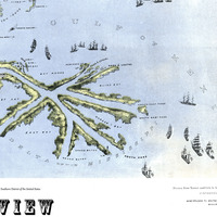 Louisiana, Mississippi, Alabama, and Part of Florida 1861 - Bird's Eye View, Aerial, Panorama, Vintage, Antique, Reproduction, Fine Art - Thumbnail 2