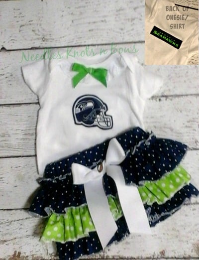 Girls Seattle Seahawks Outfits, Baby Girls Seahawks Football Outfit, Coming Home Outfit,Game Day