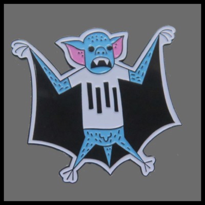 Barred bat enamel pin 018