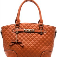 "Stephanie" Quilted Top Handle Satchel - Thumbnail 1
