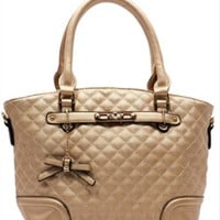 "Stephanie" Quilted Top Handle Satchel - Thumbnail 2