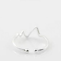 Heartbeat silver ring - Thumbnail 1