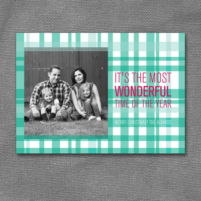 Plaid holiday printable photo card - Thumbnail 1