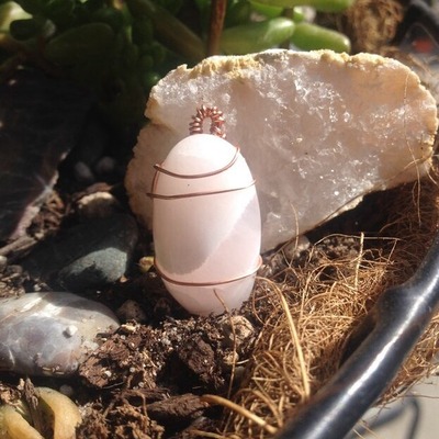 Mangano (pink calcite) pendant