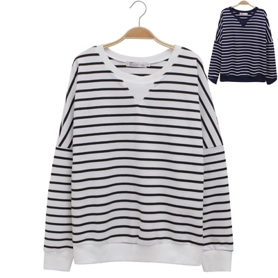 1xl - 4xl black/navy stripes long sleeve shirt sp153824