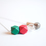 Green Red Glass Necklace NL0977-2