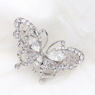 1 piece of wedding rhinestone crystal hair headpiece butterfly clips
