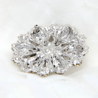 Crystal Rhinestone Bridal Wedding Round Cake Jewelry Belt Buckle Brooch Pin - Thumbnail 3