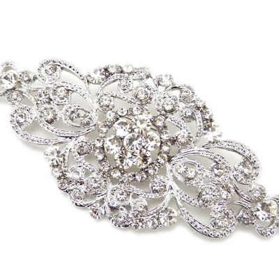 Vintage dress crystal rhinestone bridal wedding hair buckle sash brooch pin