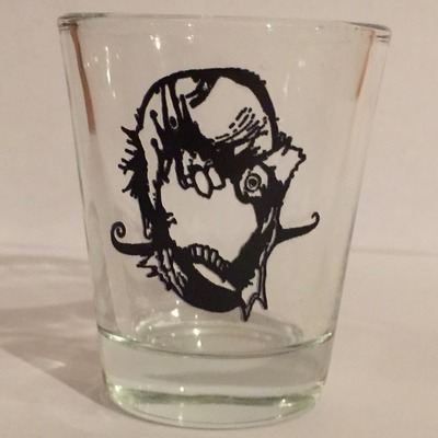 Who will save the world zombie shot glass stefano cardoselli artwork darkslinger comics